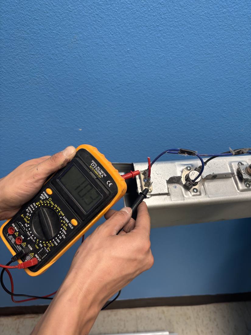 Testing a part with a multimeter